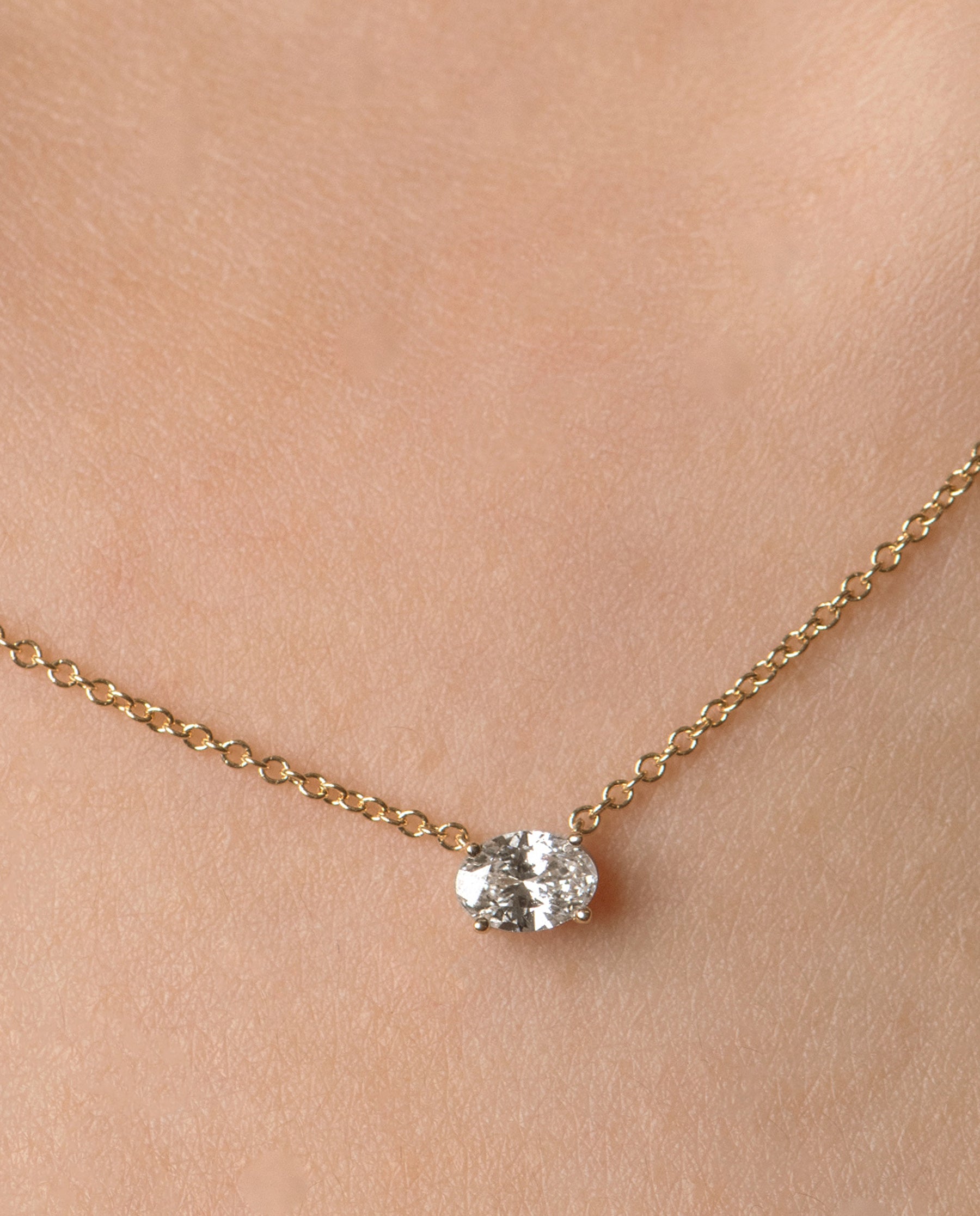 Oval Cut Diamond Necklace