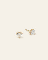 Heart Brilliant Cut Diamond Stud Earrings