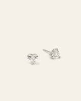 Heart Brilliant Cut Diamond Stud Earrings White Gold