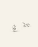 Prong Set Marquise Cut Diamond Stud Earrings White Gold