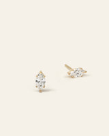 Prong Set Marquise Cut Diamond Stud Earrings