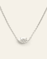 Prong Set Marquise Cut Diamond Necklace White Gold