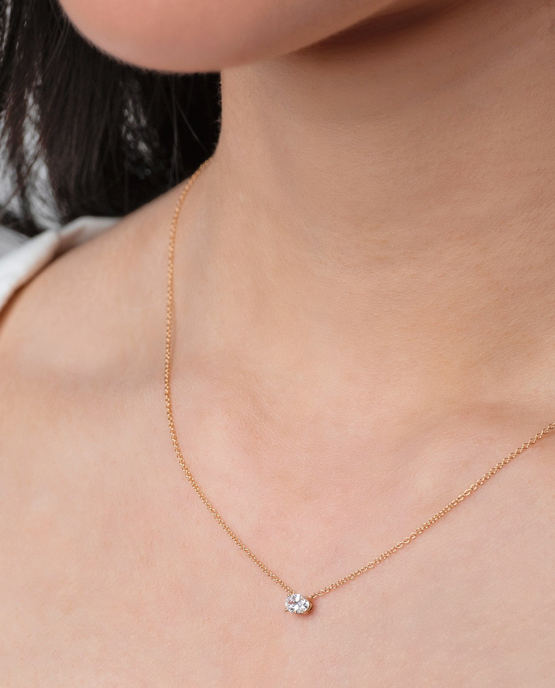 Oval Cut Diamond Necklace