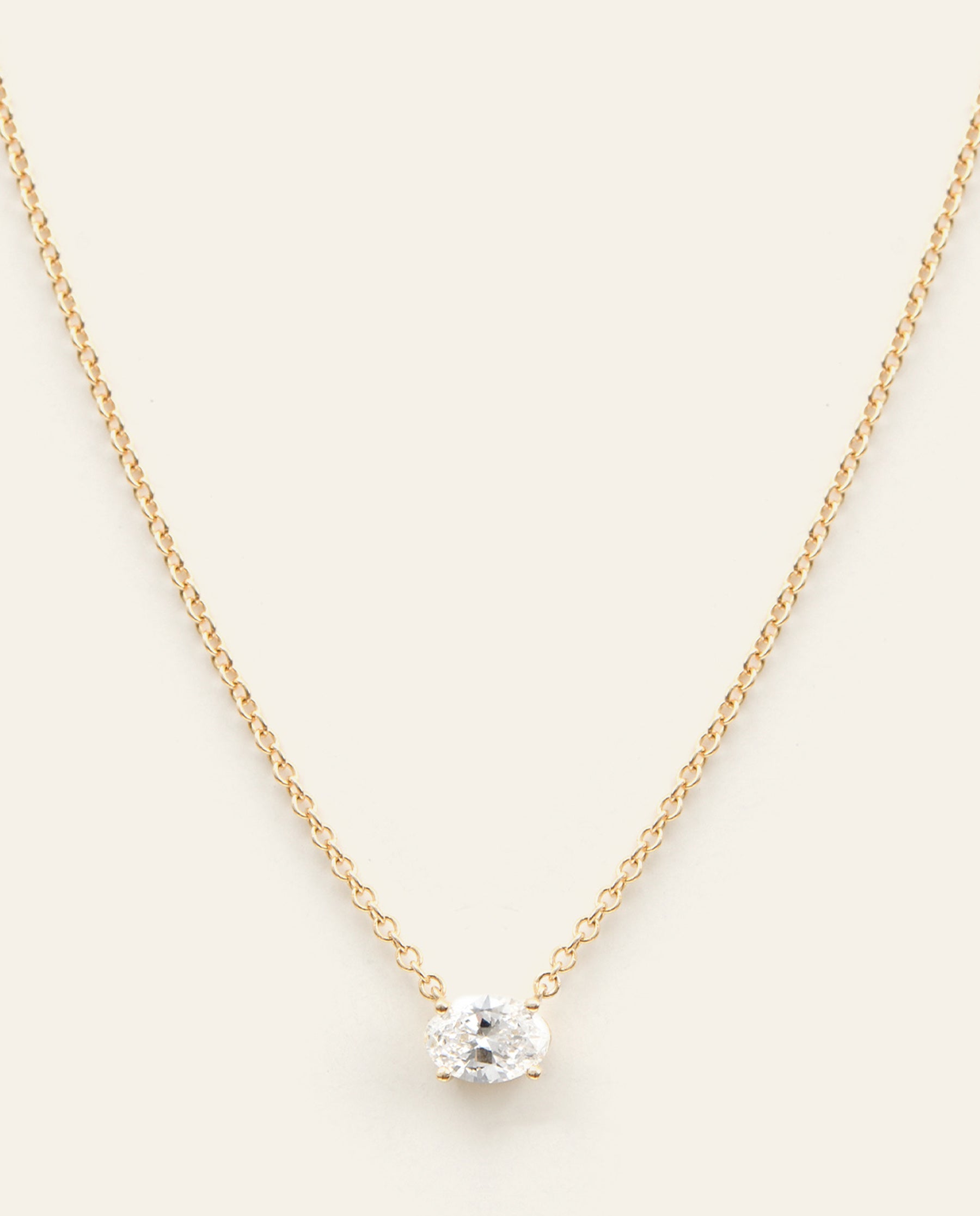 Oval Cut Diamond Necklace