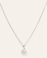 Triangle Cut Diamond Pendant Necklace White Gold