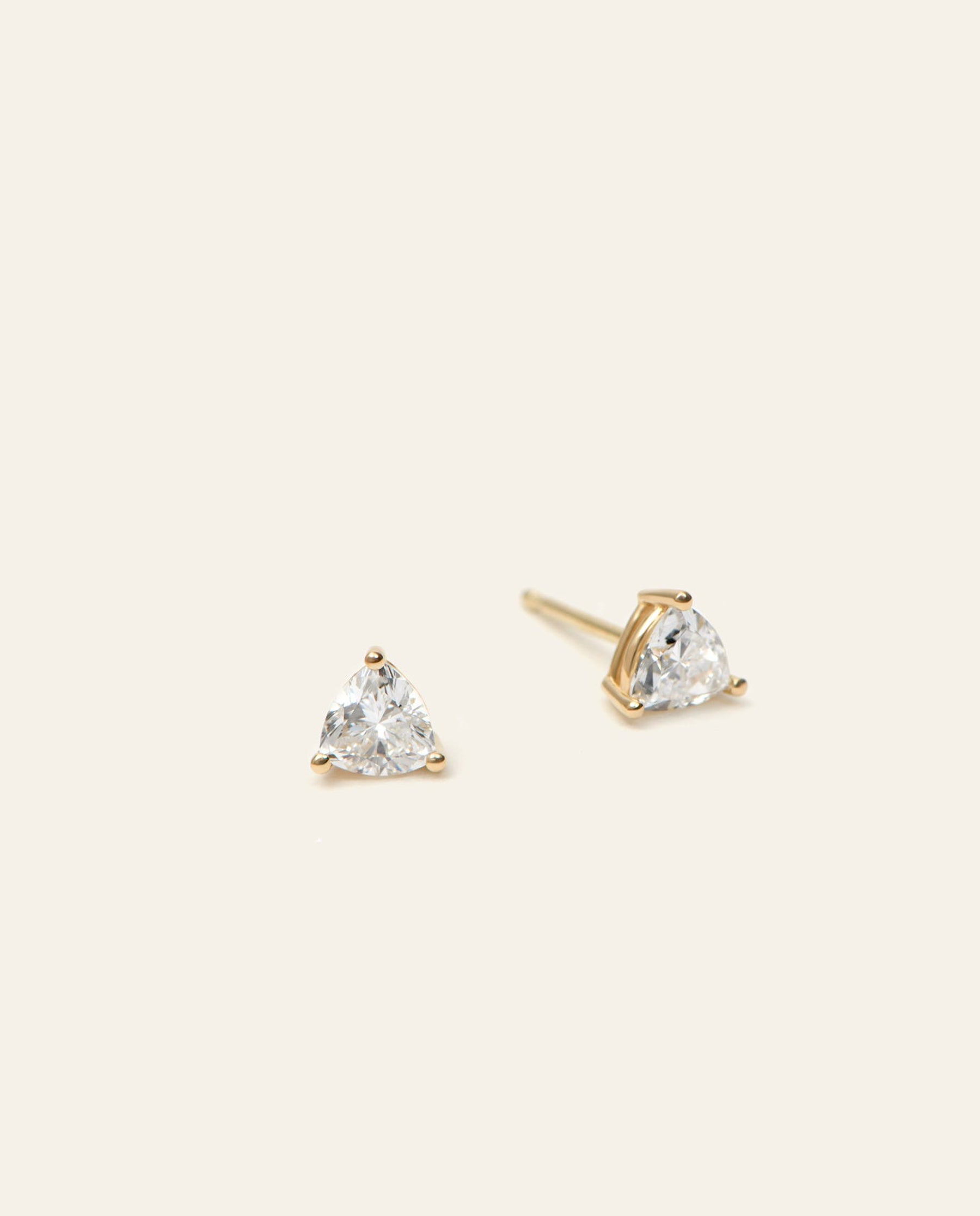 Triangle Cut Diamond Stud Earrings